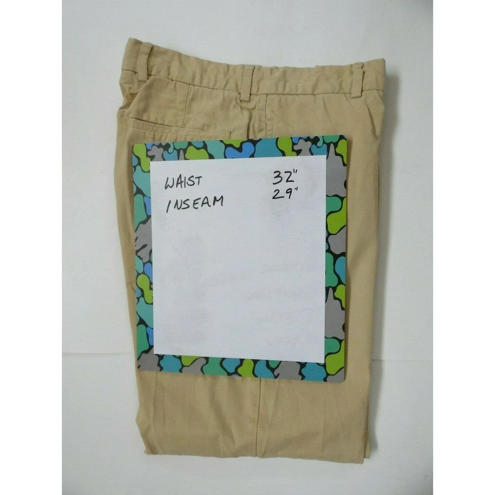 Tommy‎ Bahama Mens Beige Flat Front Slash Pocket Stretch Casual Straight Pant 32
